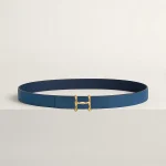 H Torsade belt buckle & Reversible leather strap 24 mm